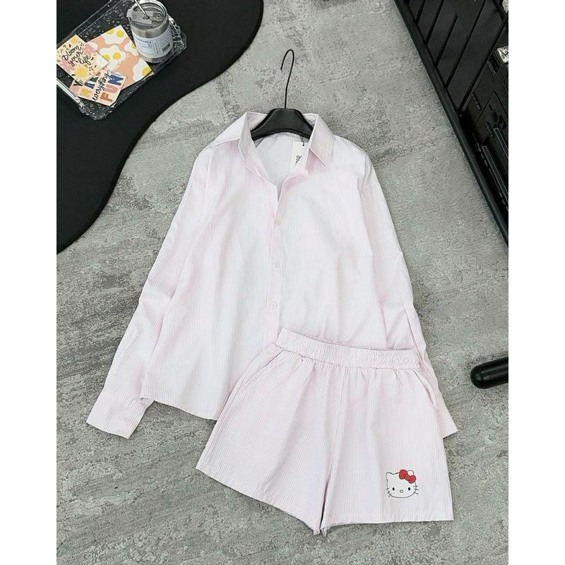 Set sơ mi kẻ kity 2 màu hàng chuẩn tang mác MPB kèm ảnh thật BY JOLIE - Kẻ xanh, Kẻ xanh