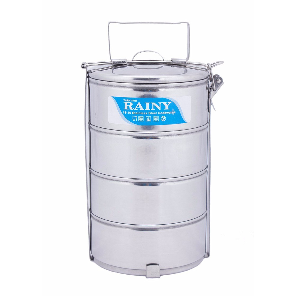 Camen đựng cơm Rainy Inox 4 Ngăn - Hàng Chính Hãng