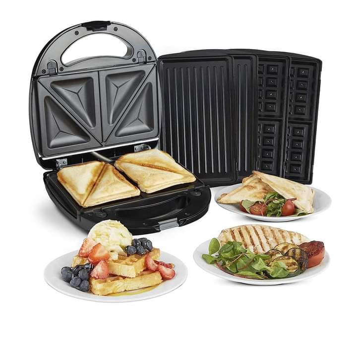 MÁY NƯỚNG THỊT, KEP SANDWICH, LÀM BÁNH WAFFEL ROSENSTEIN 3 IN 1 Hàng chính hãng