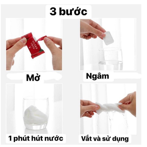 Khăn nén cotton Viên khăn nén cao cấp,Túi 20 Khăn Giấy Nén Hàn Quốc Dạng Viên Kẹo Dùng 1 Lần Tiện ích