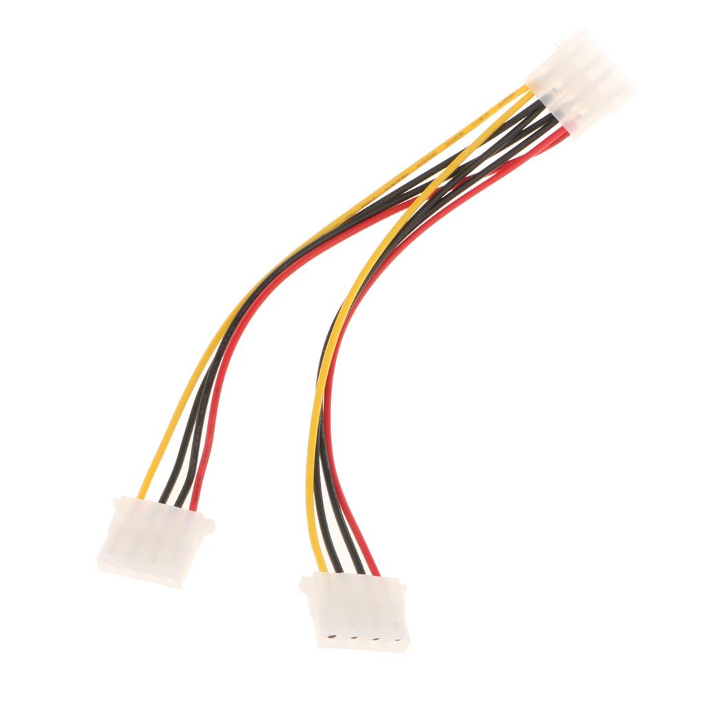 20cm Computer Molex 4 Pin Power Supply Y Splitter Cable  2 Female To 1 Male
