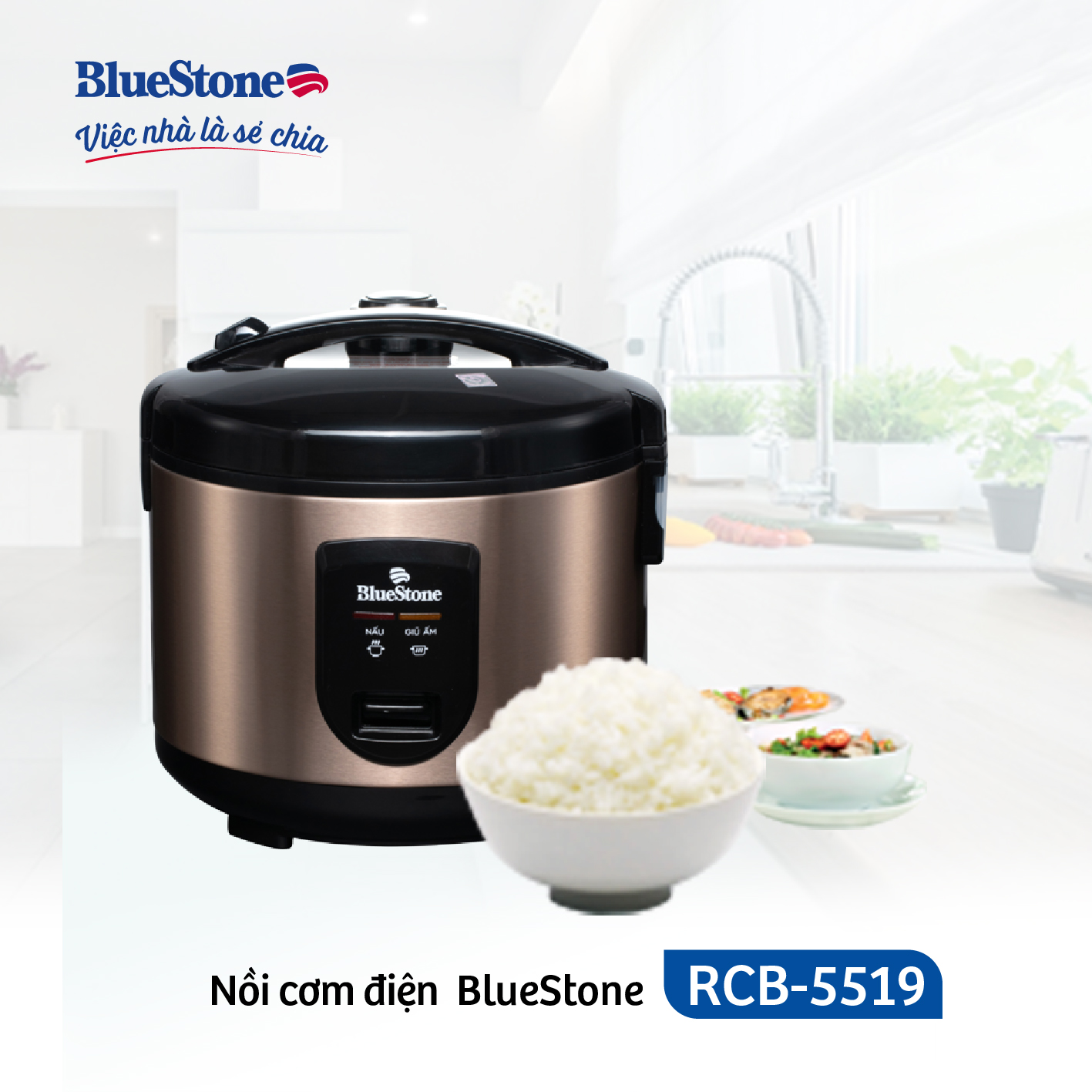 Nồi cơm điện nắp gài BlueStone RCB-5519 (1,8L -700W) - Hàng chính hãng - 6