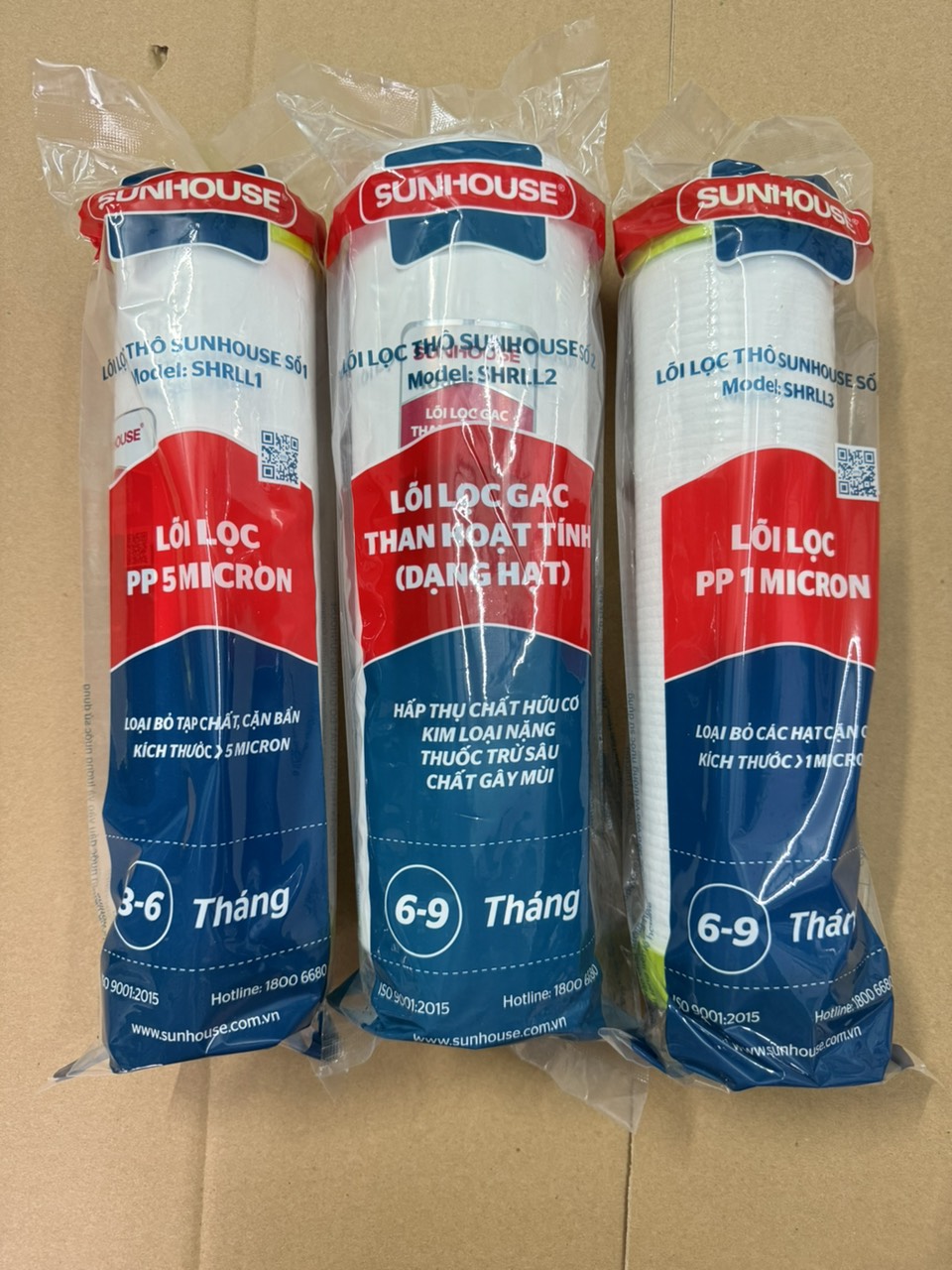 BỘ LÕI LỌC THÔ 123 DÀNH CHO MÁY SUNHOUSE VÀ CÁC MÁY KHÁC DÙNG CỐC 10inch