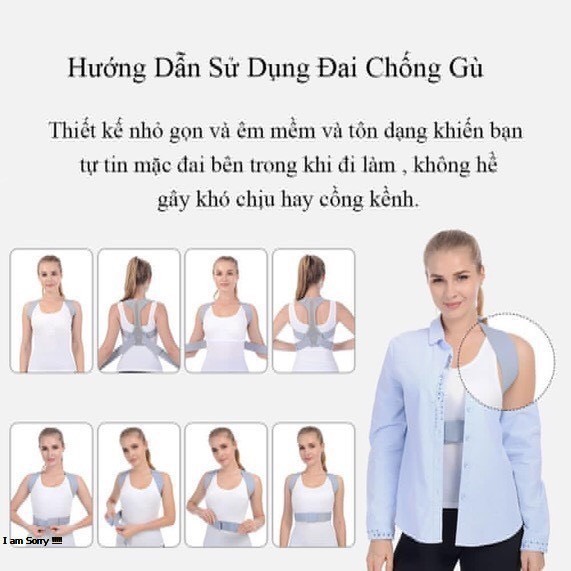 ️[Freeship] Đai chống gù lưng nam nữ POSTURE SAMPAKE [Tặng kèm 2 tấm trợ lực