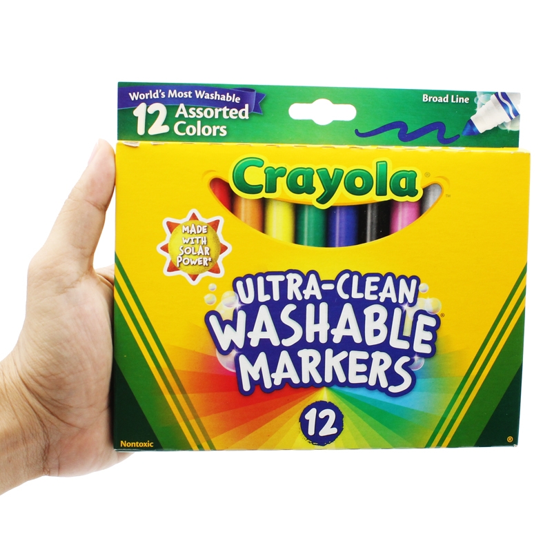 Hộp 12 Bút Lông Màu Ultra-Clean Washable Markers - Crayola 587812