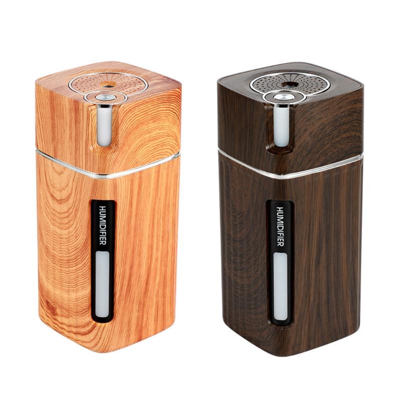 Mini Di Động Vân Gỗ Máy Tạo Độ Ẩm Không Khí USB Thoáng Mát Phun Sương Tạo Hương Thơm Khuếch Tán Tinh Dầu