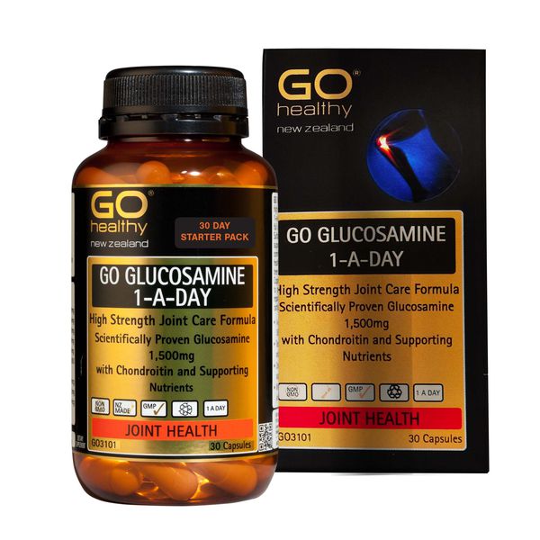 Viên uống bổ xương khớp nhập khẩu chính hãng New Zealand GO GLUCOSAMINE 1-A-DAY 1500mg (60 viên) hỗ trợ tăng dịch khớp, giảm tình trạng thoái hóa khớp, khô khớp, cứng khớp; nuôi dưỡng xương sụn khớp khỏe mạnh