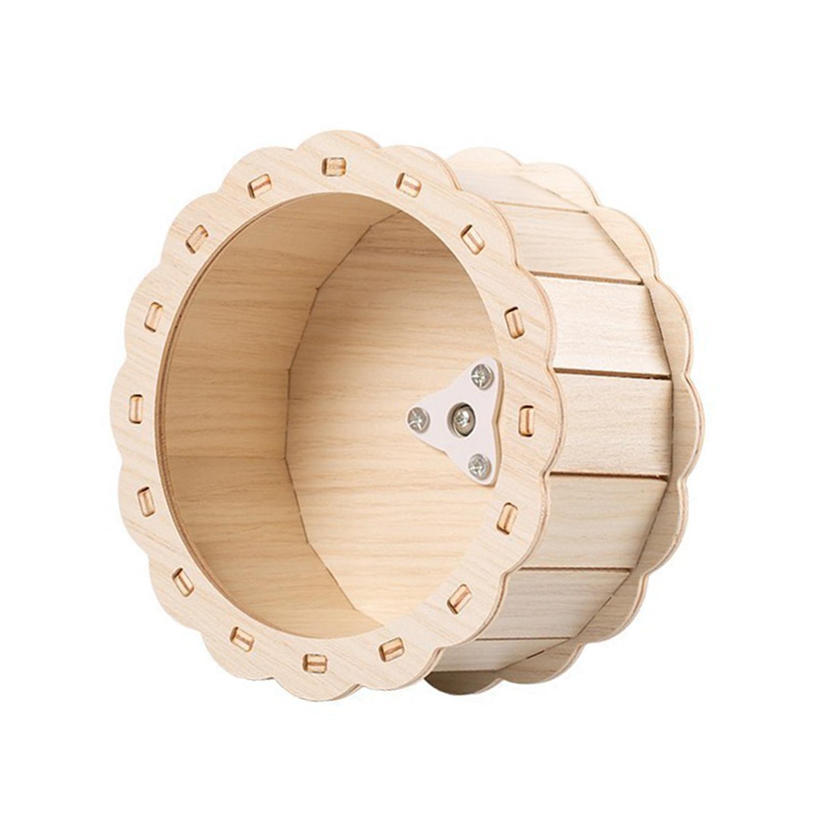 Hamster Wooden Running Wheel Exercise Wheel Toys Noiseless Roller Rat Silent