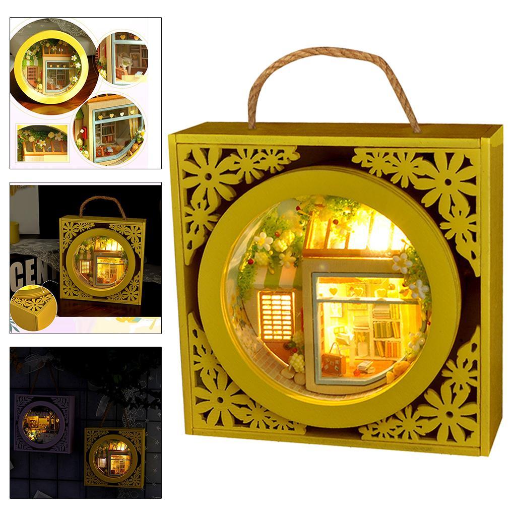 Dollhouse with Furniture Set Model House Handcrafts for Friends A