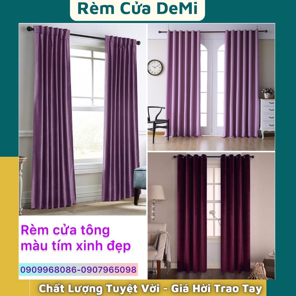 Rẻ vô địchRèm cửa gấm bố màu TÍM MỘNG MƠRèm cửa đi cửa sổ nhiều kích thước sẵn khoen cắt chiều cao miễn phí