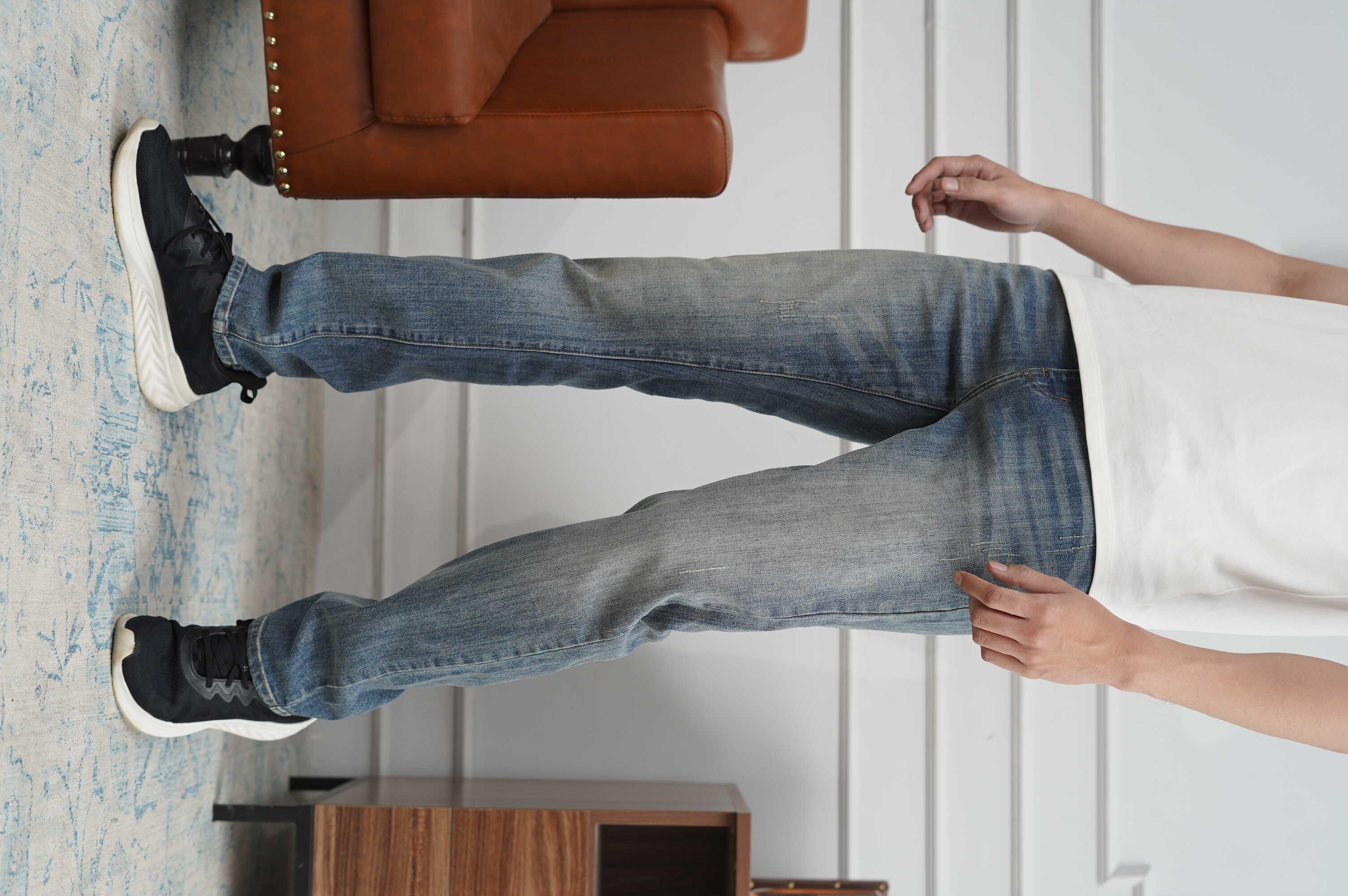 Quần jean nam xanh bạc JONATHAN QJ051 vải denim trơn cao cấp co dãn nhẹ 4 chiều, form dáng chuẩn đẹp, hottrend