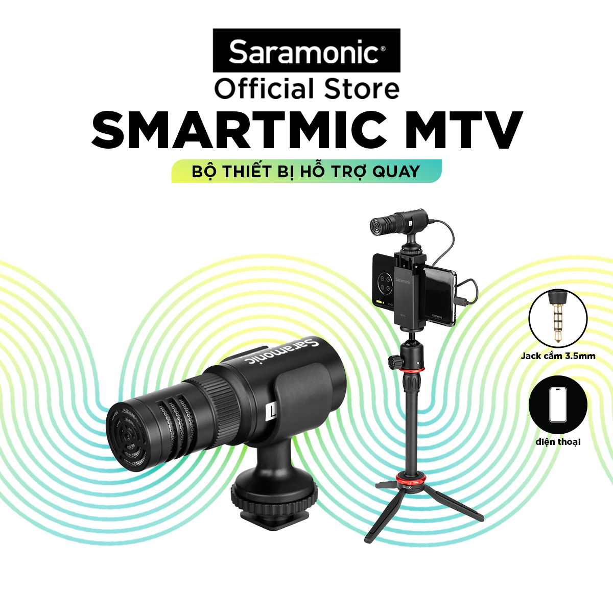 Bộ Thiết Bị Thu Âm Saramonic MTV - Hỗ Trợ Quay Video Ổn Định Trên Điện Thoại - Hàng Chính Hãng