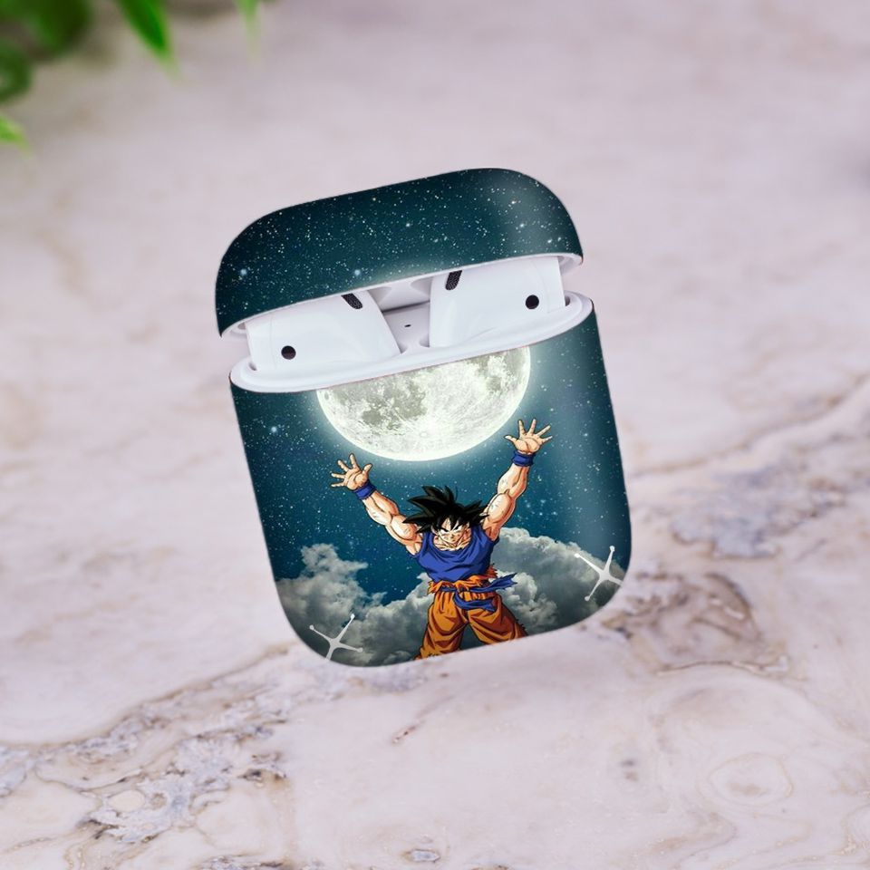 Miếng dán skin chống bẩn cho tai nghe AirPods in hình Songoku Dragon Ball - 7vnr015 (bản không dây 1 và 2)