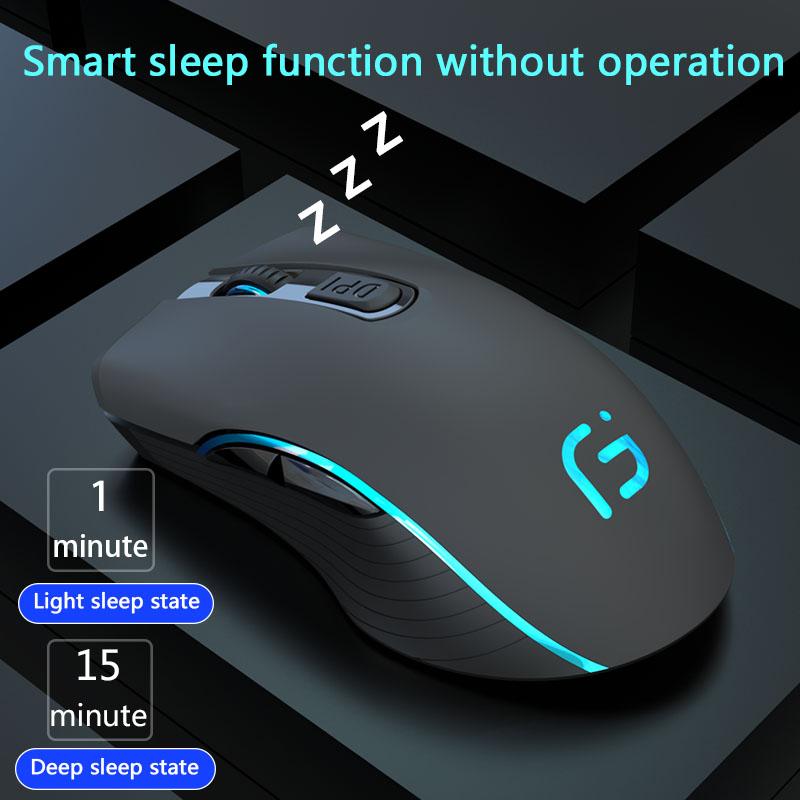 Sạc Máy Tính Hai Chế Độ Bluetooth + 2.4Ghz Không Dây USB Chuột Quang Học 2400DPI Chuột Chơi Game Game Thủ Chuột Cho máy Tính Laptop