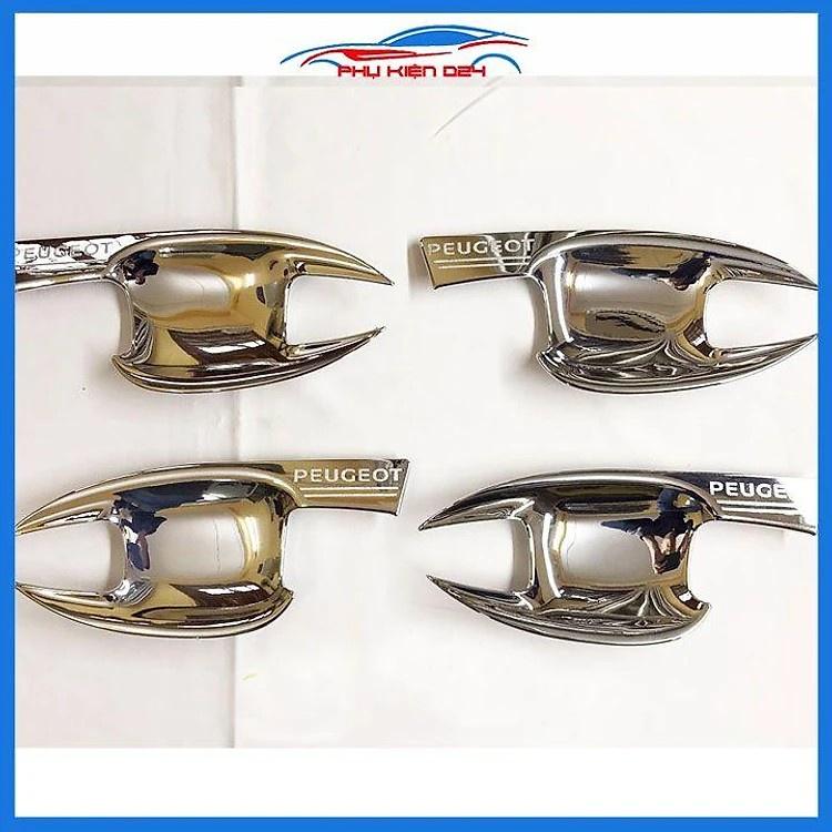 Ốp Tay Cửa Và Hõm Cửa Xe Peugeot 3008 từ 2019 đến 2023 Mạ Crom Cao Cấp, Chống xước tay cửa làm đẹp cho xe