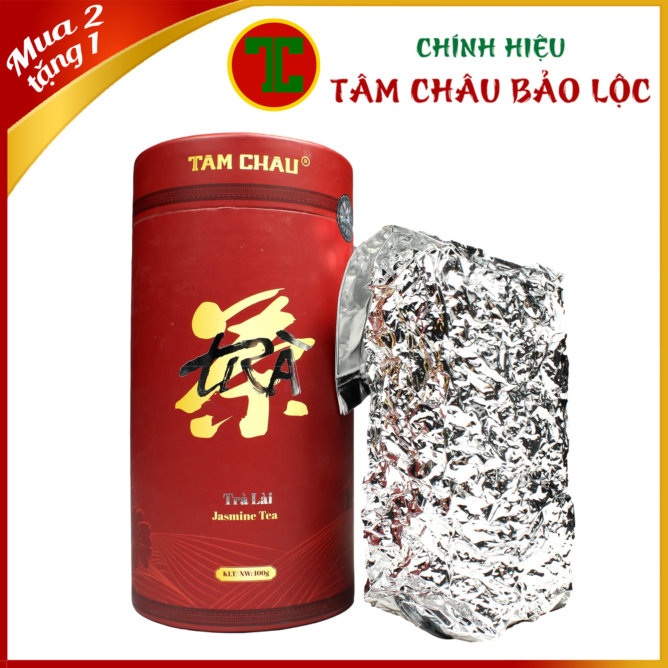 Trà Lài Lon Giấy 100G - Chính hiệu TÂM CHÂU BẢO LỘC