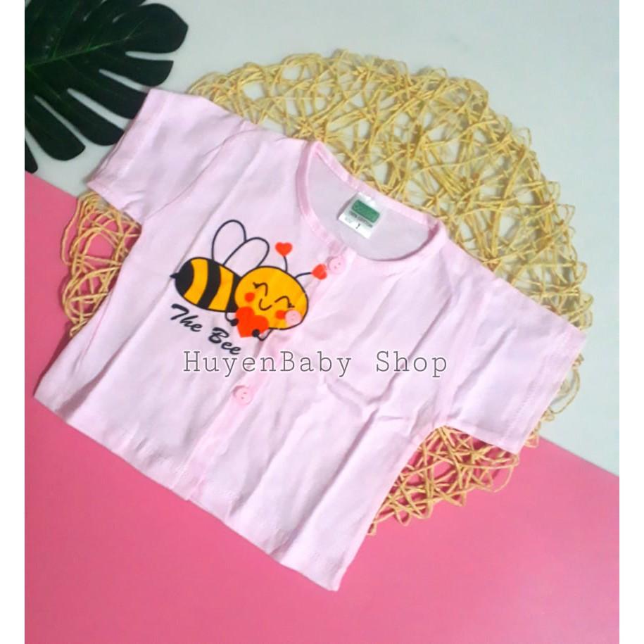Bộ 10 Áo sơ sinh màu tay ngắn cúc giữa cho bé từ sơ sinh đến 11,5kg loại đẹp