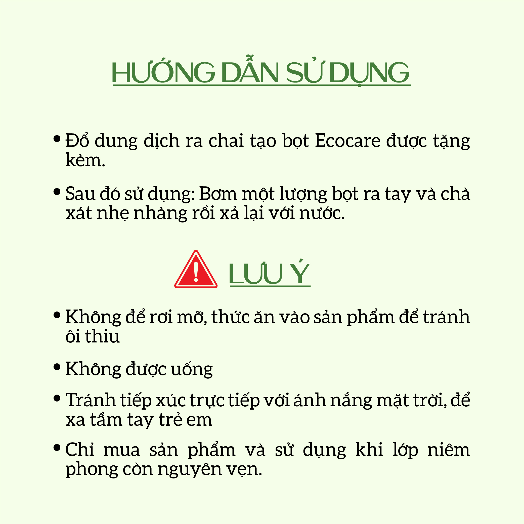 Nước rửa tay Hữu cơ diệt khuẩn dạng bọt Tinh dầu Thiên nhiên Cam/Quế/Nhài 1000ml thương hiệu ECOCARE ( tặng kèm vỏ tạo bọt)