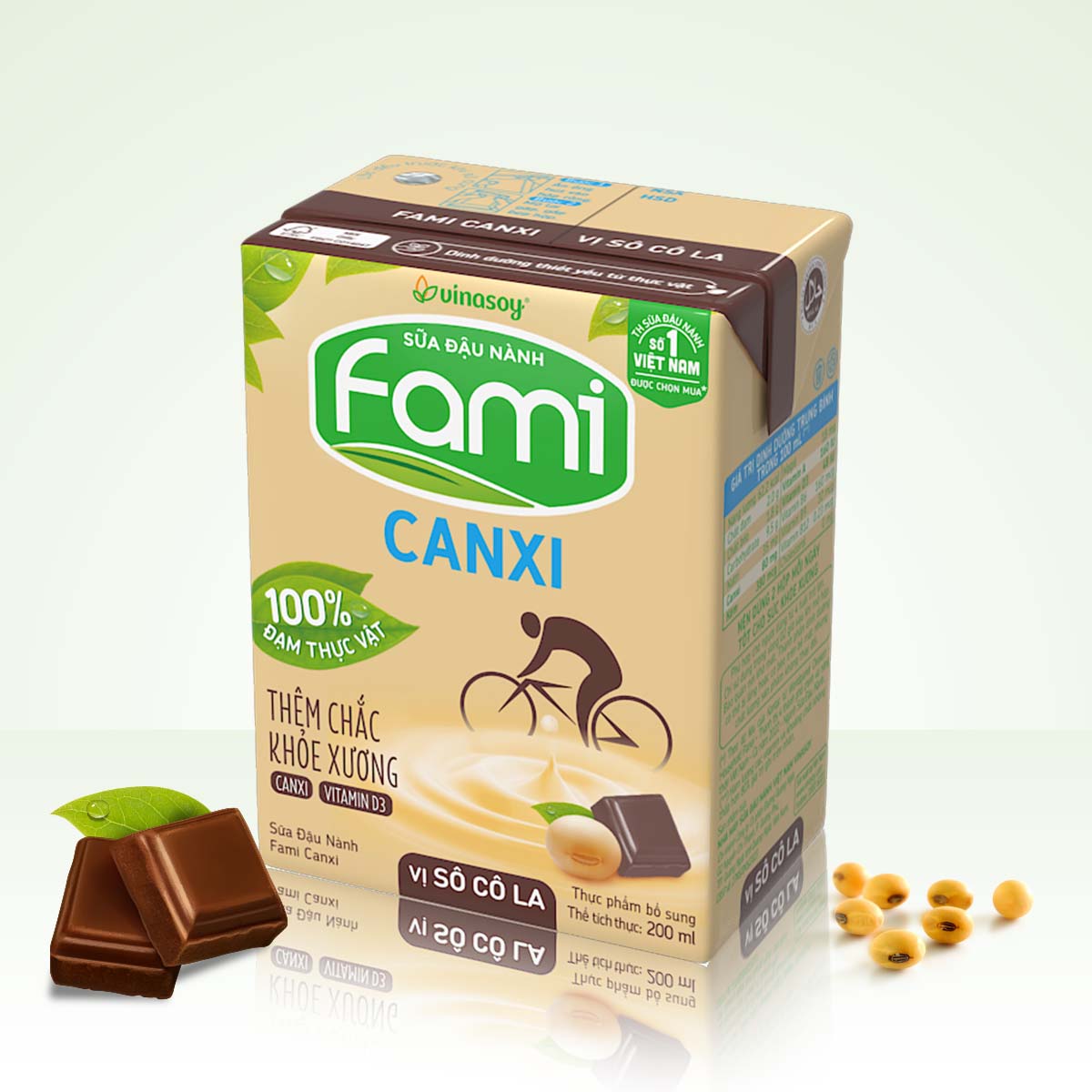Thùng sữa đậu nành Fami Canxi Vị sô cô la hộp