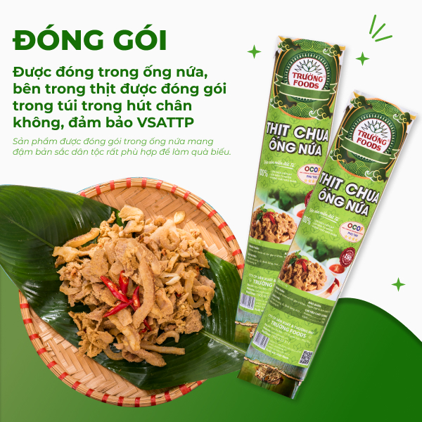 Combo 3 Thịt Chua Ống Nứa Truyền Thống Trường Foods 180g/Ống