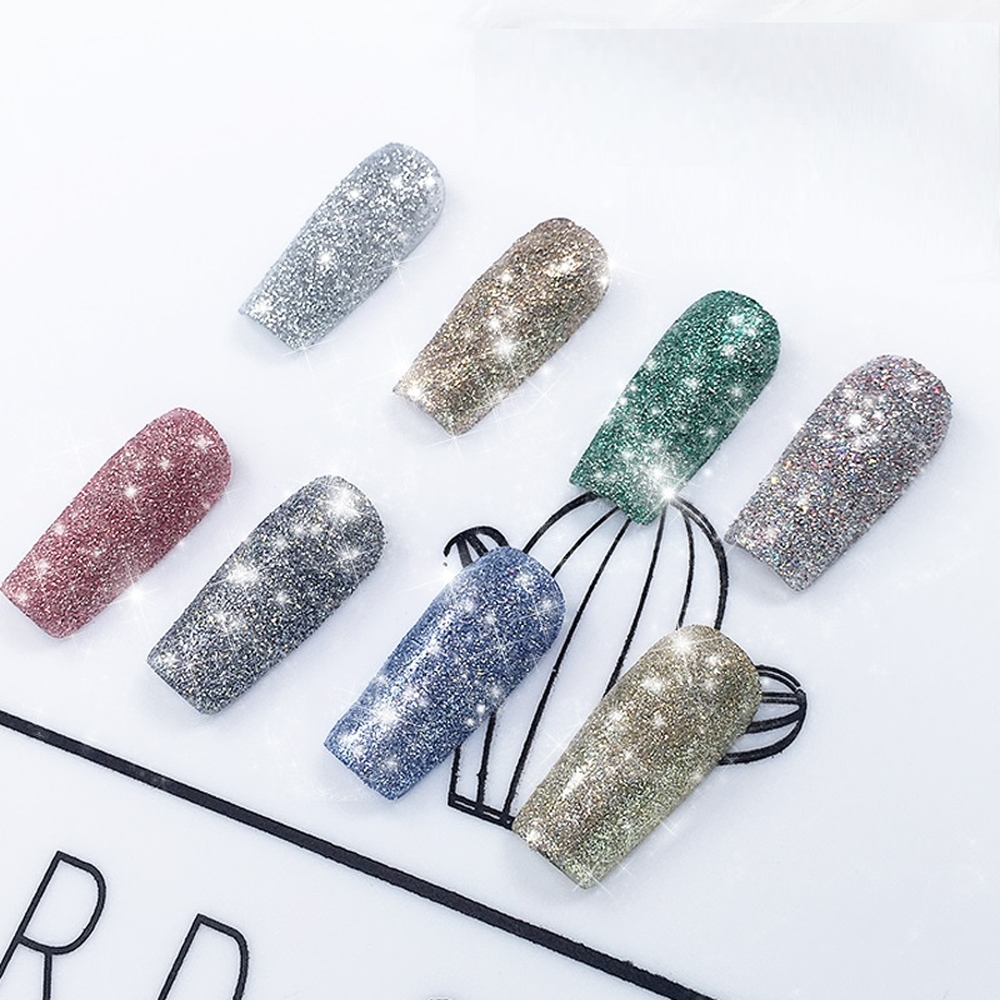 Set Nhũ Nail Flash Glitter Siêu Sáng 8 Màu. Phụ Kiện Trang Trí Nhiều Màu, Đa Dạng, Dễ Sử Dụng