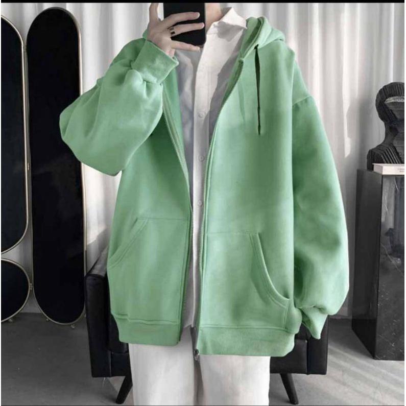 Áo Khoác hoodie form rộng Đen Khoá Kéo Siêu Hot dành cho nam và nữ
