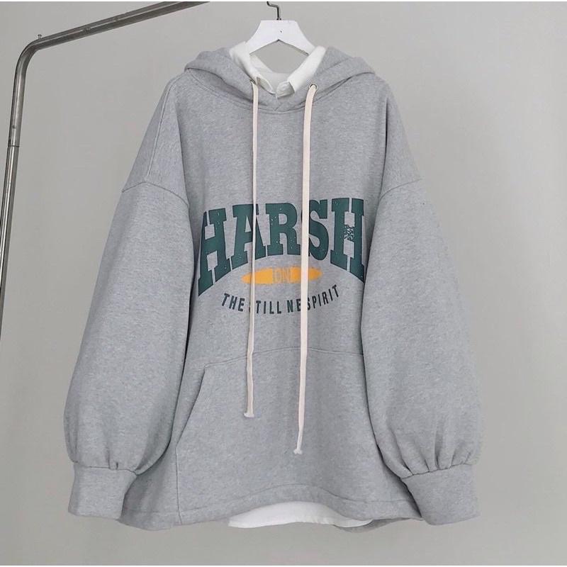 Áo hoodie nỉ bông HARSII màu TRẮNG/NÂU/XÁM CHÌ ️ Nam nữ unisex ️ Áo Khoác Hoodie form rộng Jaystoree