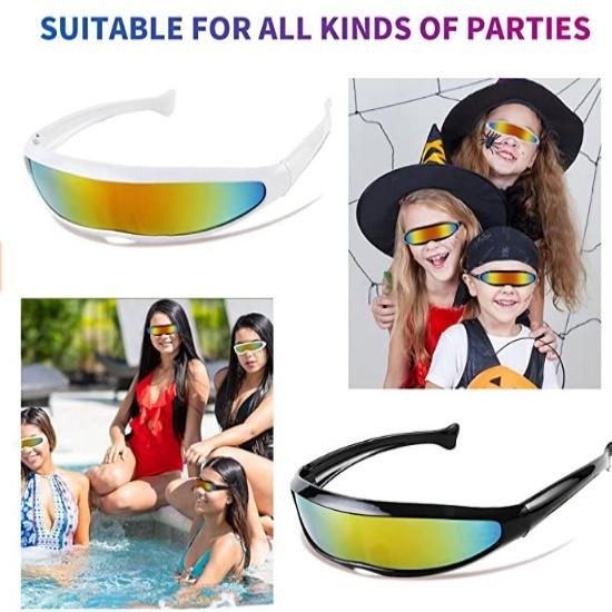 Kính râm tương lai, 2 mảnh kính tương lai màu, vai trò vui nhộn -chơi kính Halloween Glass, Kính không gian Bộ kính ngoài hành tinh bộ