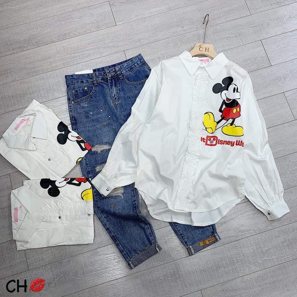 Sơ mi trắng Mickeyy siêu xinh