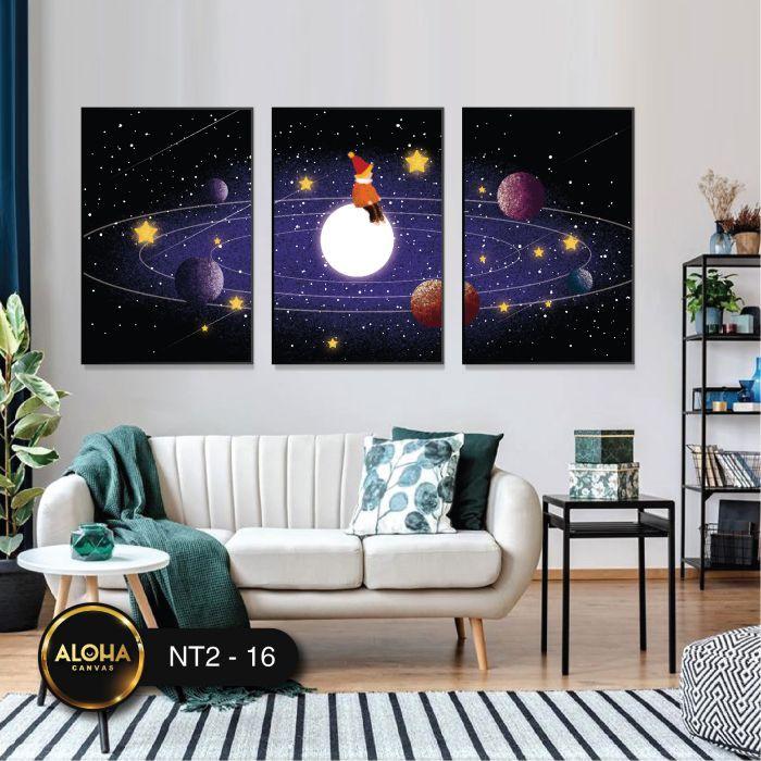 MUA 1 TẶNG 1 3 Tranh Canvas Treo Tường Tứ Quý Treo Phòng Khách Hút Tài Hút Lộc Tặng Đinh Treo