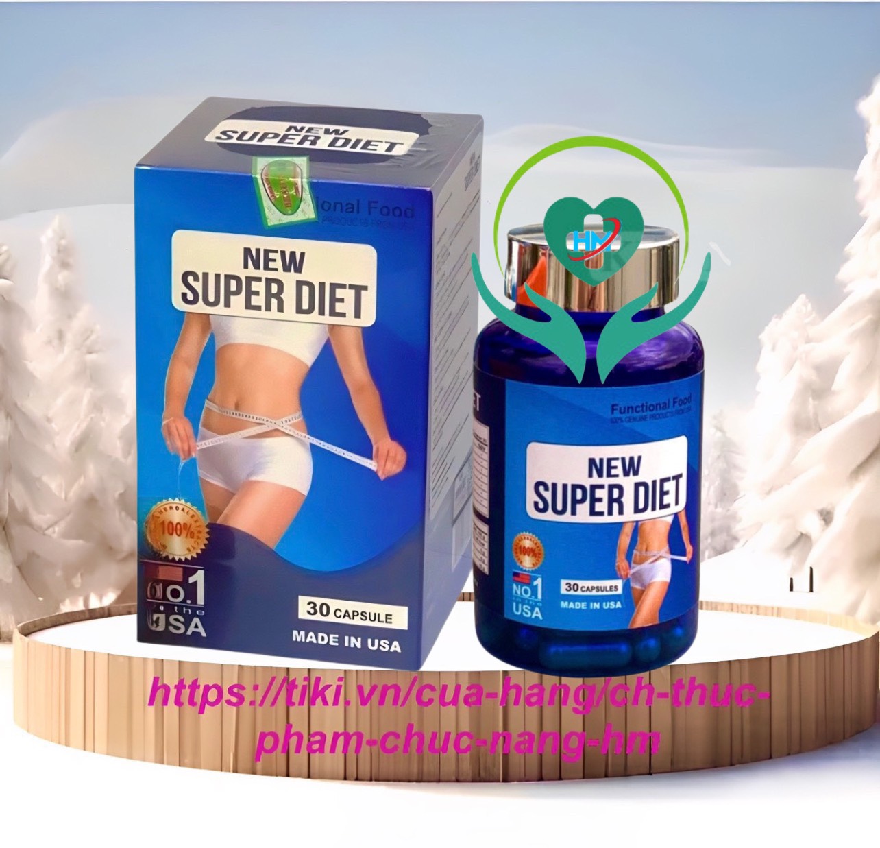 Viên uống tăng chuyển hóa mỡ thừa New super diet , hộp 30 viên + 15 viên đào thải uống buổi tối