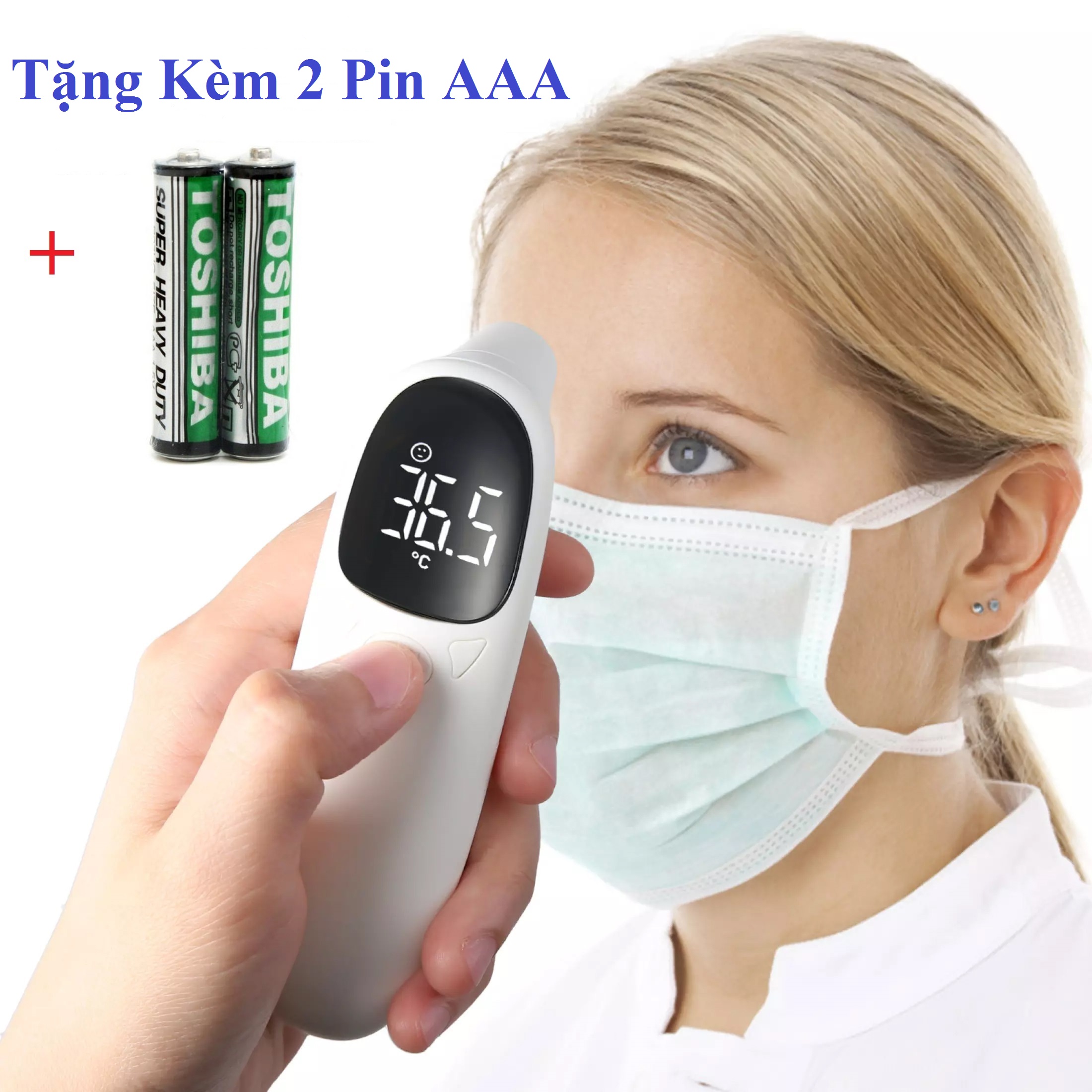 Nhiệt Kế Hồng Ngoại Thông Minh Hiển Thị Kỹ Thuật Số Chính Xác Nhanh Chóng Tặng Kèm 2 Pin