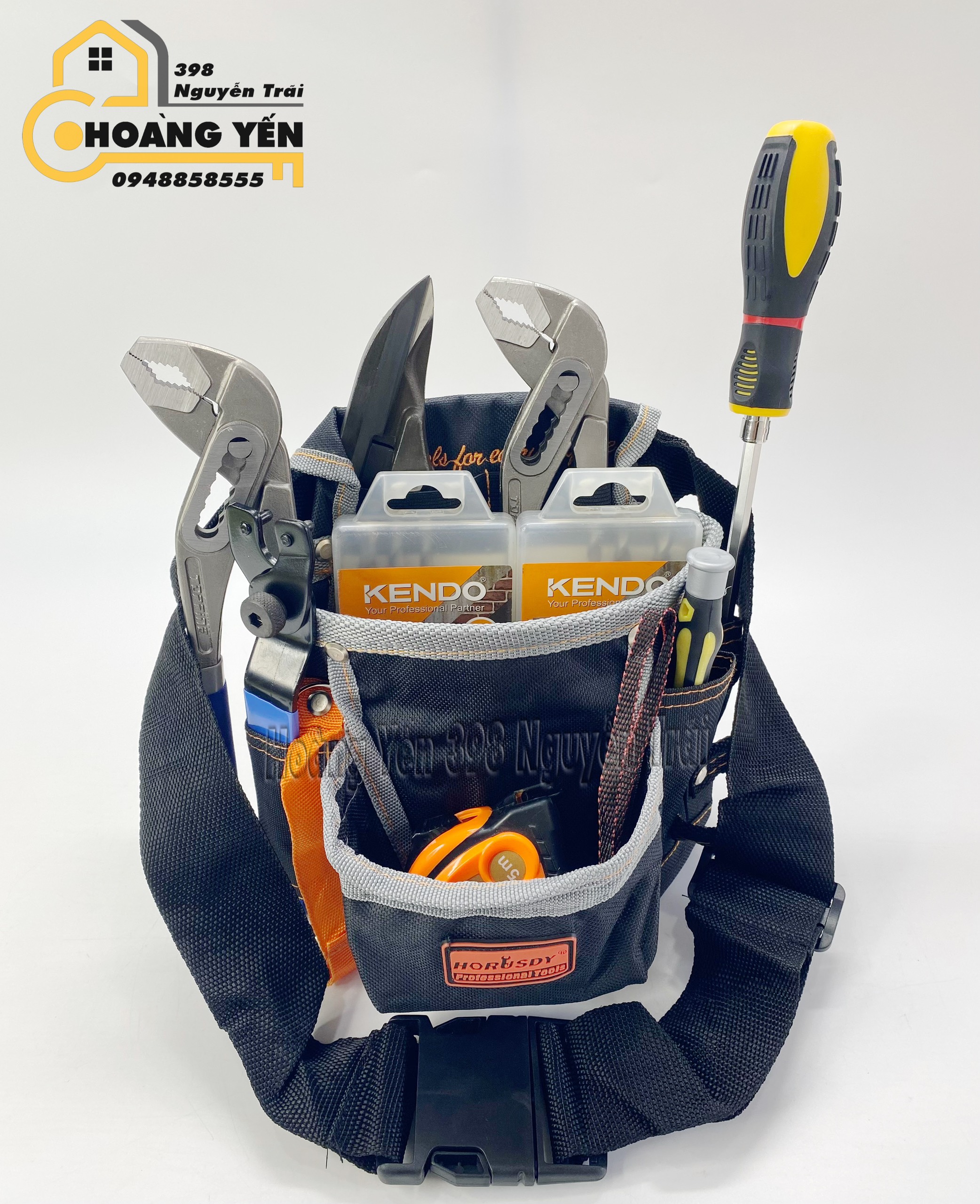 Túi đeo hông 8 ngăn HOURSDY SDY-90514 25x24cm Túi để dụng cụ đeo hông Túi đeo hông để dụng cụ Túi mang dụng cụ sửa chữa