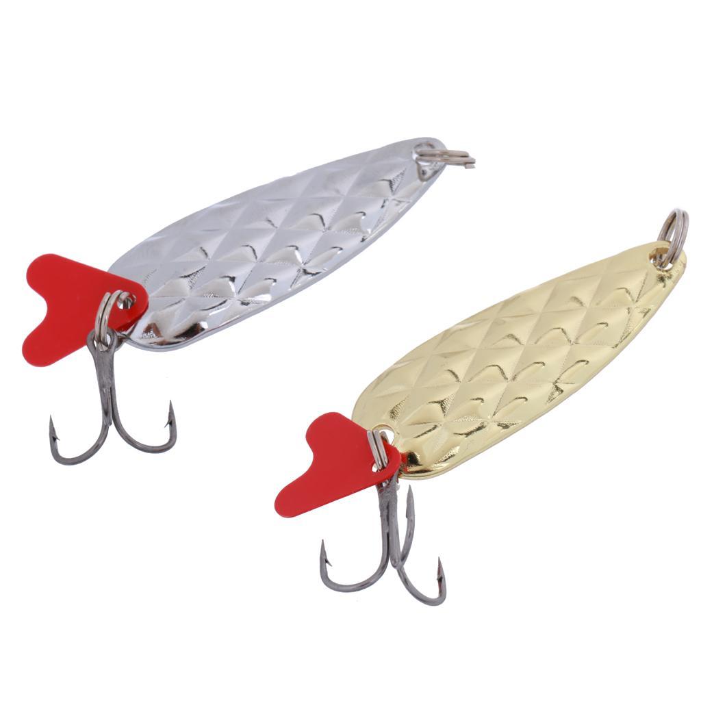 Pack of 2 Fishing Tackle Metal Spoon Lure Baits Crankbaits Lures Hook