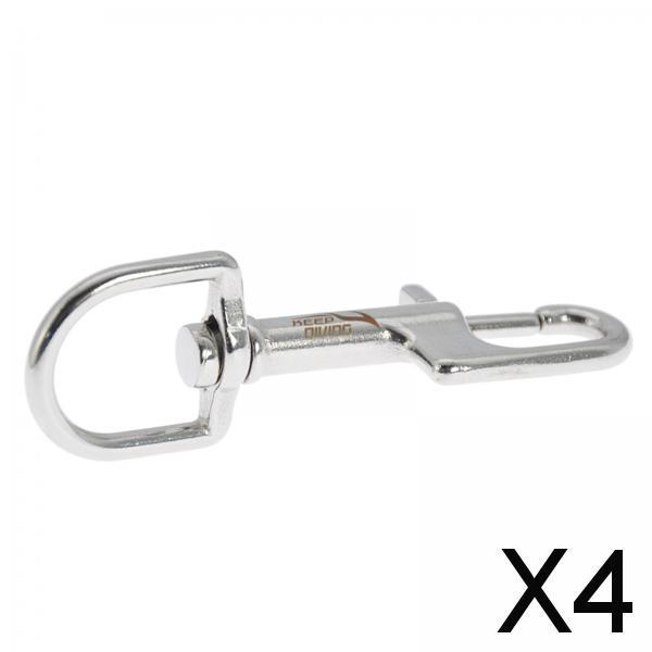 4xStainless Steel Swivel  Snap Hook Clip Scuba Diving 90mm Single Ended
