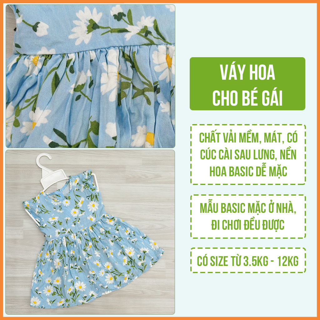 Váy Hoa Cho Bé Gái Sơ Sinh Đến 12 Tháng Tuổi NB House Kids (3.5Kg - 12Kg)