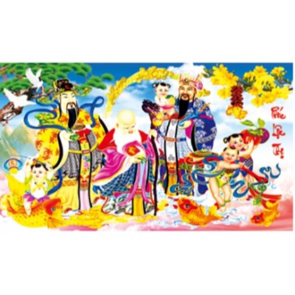 Tranh Đính Đá Phúc Lộc Thọ