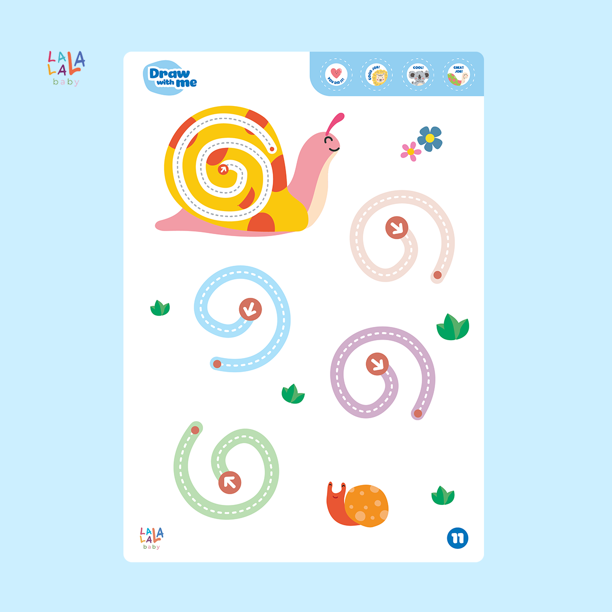 Đồ chơi Giáo dục sớm Thẻ Flashcard thông minh cho bé xóa được, học liệu giáo dục sớm thương hiệu Lalala Baby