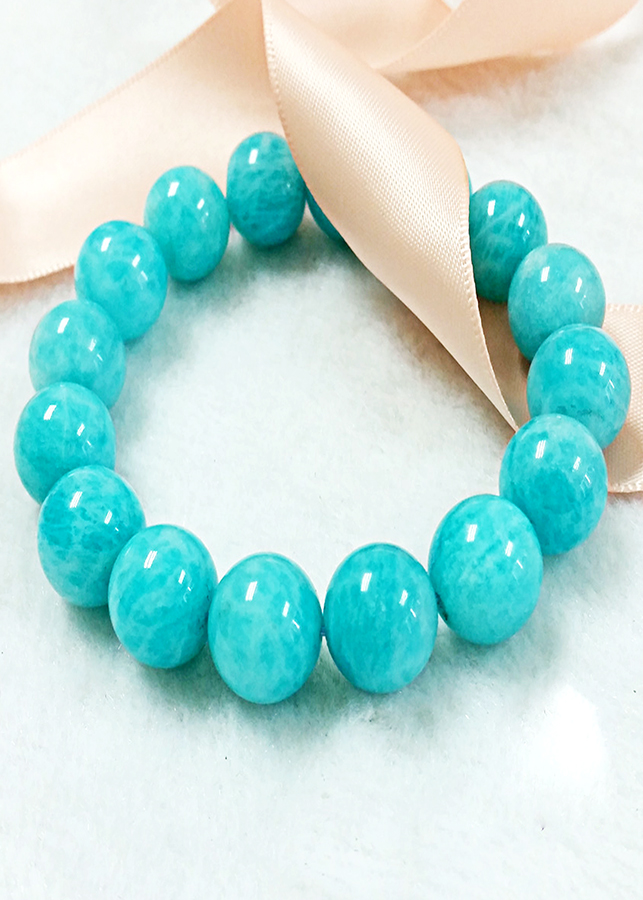 Vòng Tay Phong Thủy Đá Amazonite - Hợp Mệnh Thủy , Mộc - Mang Đến May Mắn - Tặng Kèm Dây, 01 Viên Đá Dự Phòng