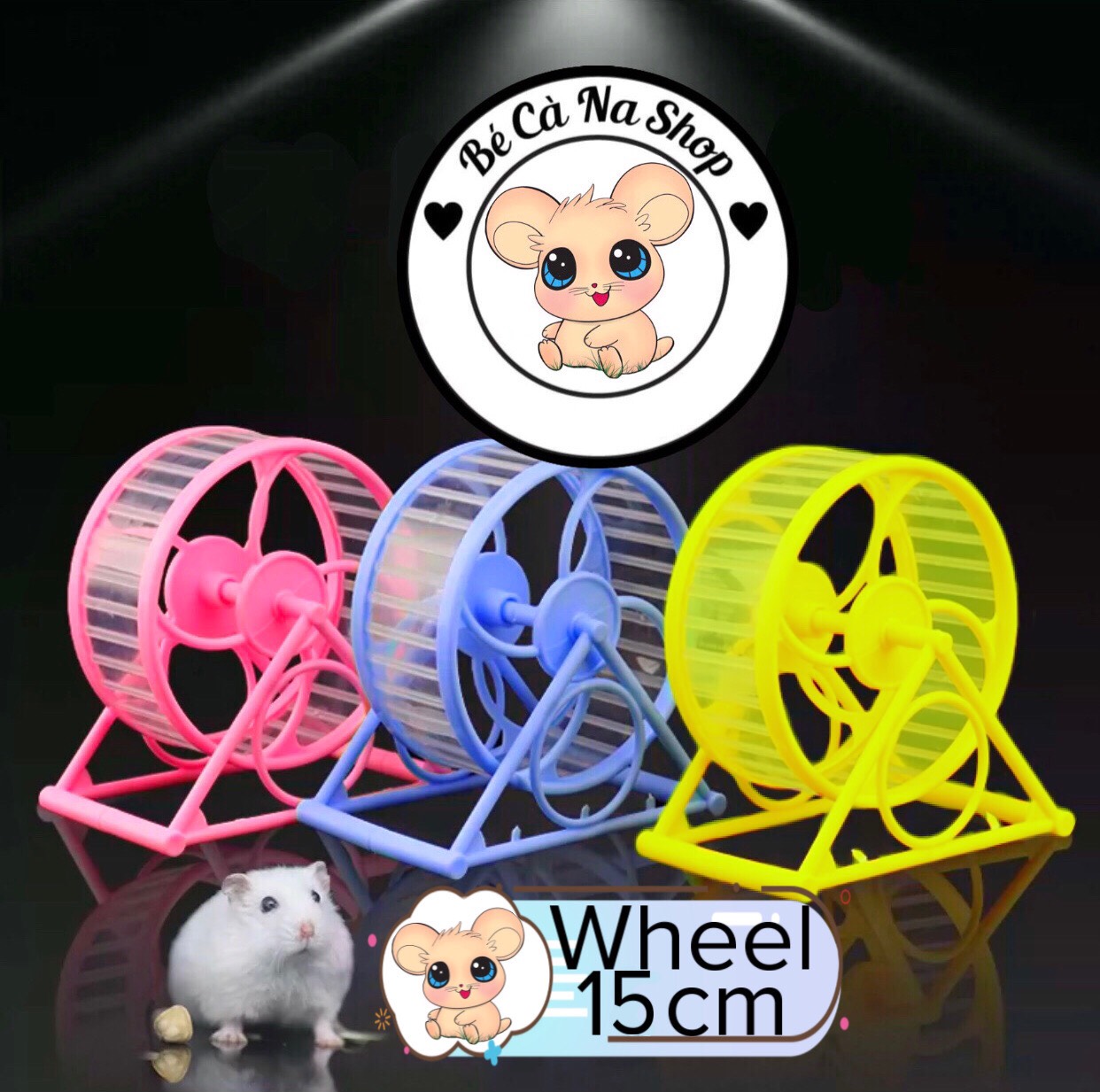 Wheel chạy lớn 15cm cho hamster, bánh xe tập thể dục
