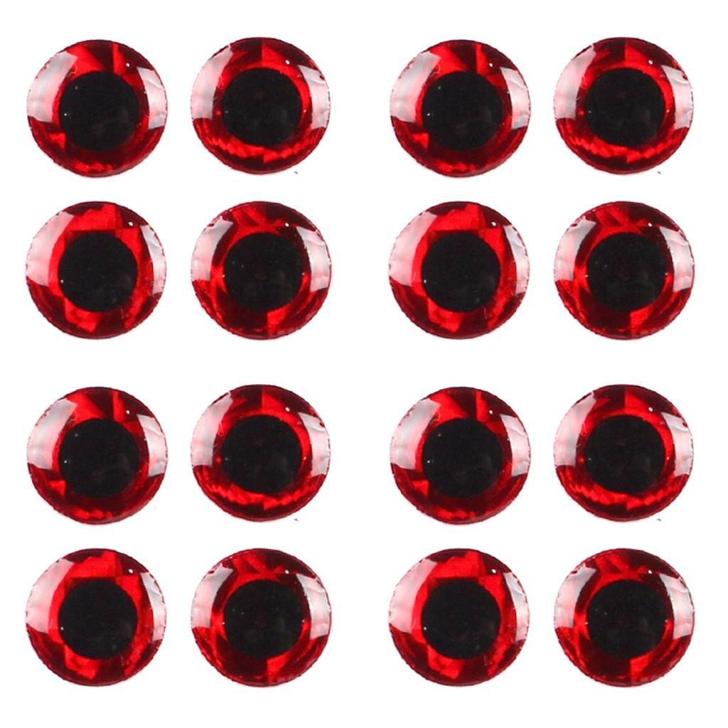 100pcs 6mm Eyes 3D Holographic Tying Jigs Crafts Red