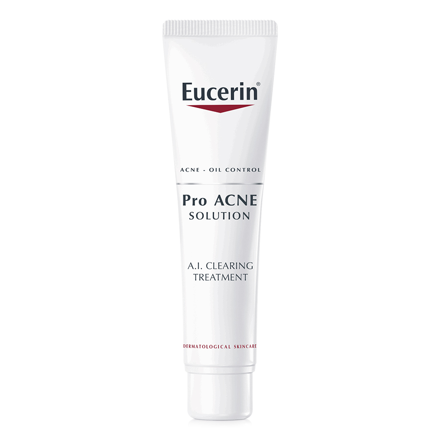 Bộ Gel Tẩy Da Chết Da Mụn Eucerin Pro ACNE Solution Scrub  Và Kem Làm Giảm và Ngăn Ngừa Mụn Eucerin ProAcne Clearing Treatment Eucerin