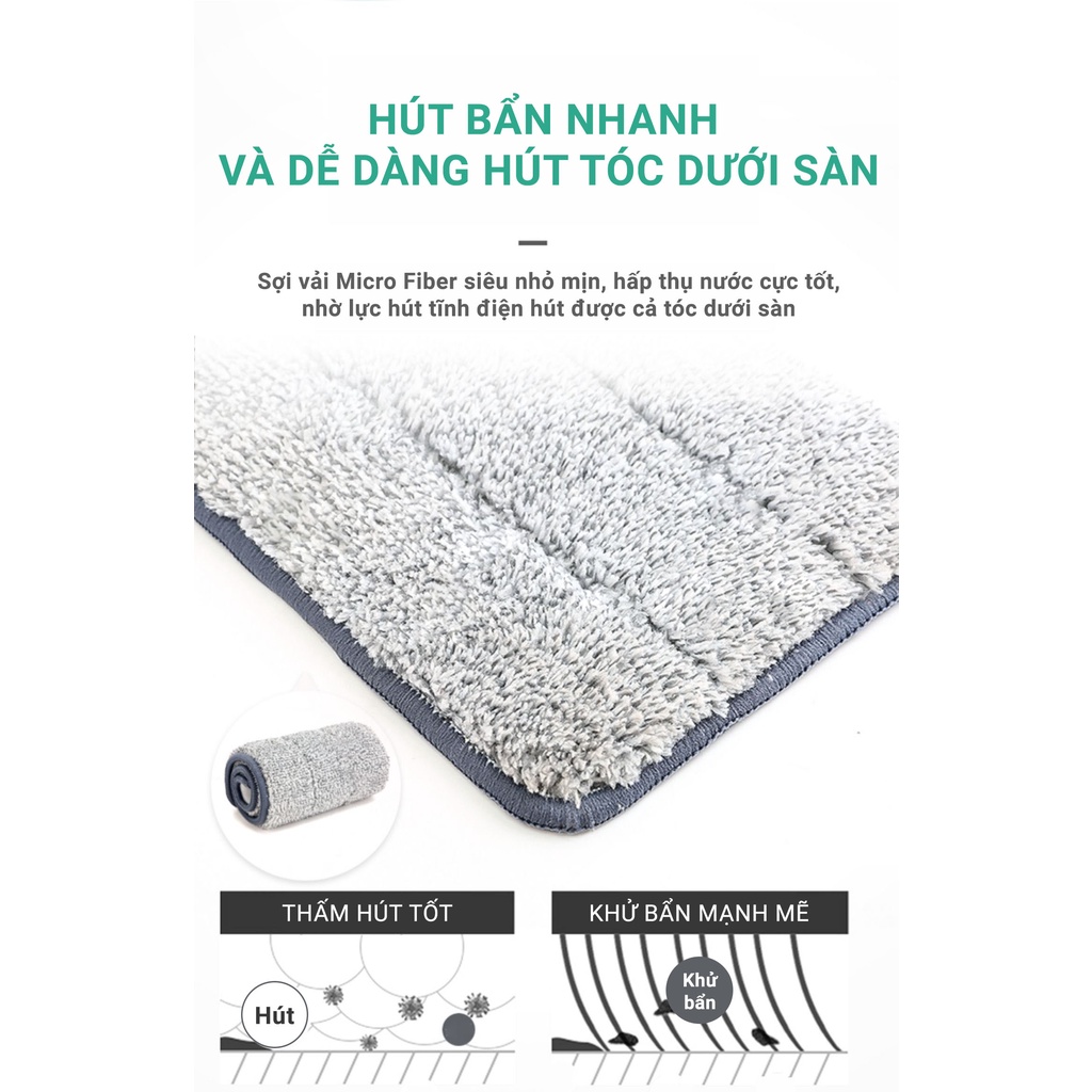 Cây lau nhà tự vắt thông minh xoay 360 độ đa năng lau kính trần nhà