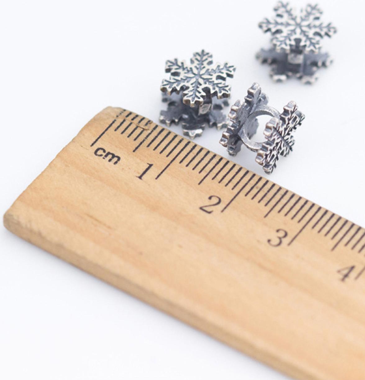 Combo 2 charm bạc hình hoa tuyết xỏ ngang - Ngọc Quý Gemstones