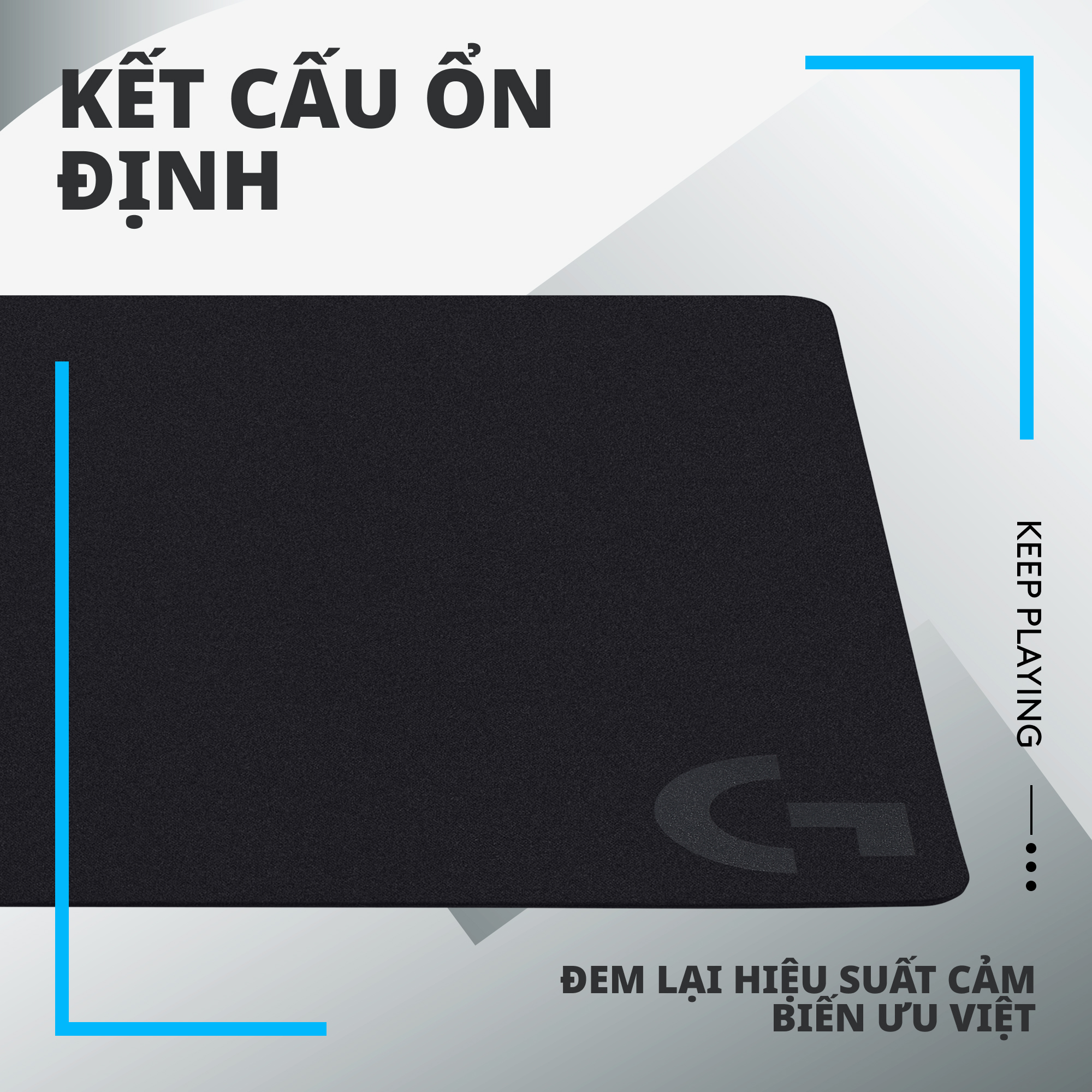 Bàn di chuột game Logitech G240 (Size L) tấm lót chuột chơi game bằng vải, tối ưu cho chơi game, ma sát, chống trượt kích thước 340x280x1mm (dài x rộng x dày)  - Hàng Chính Hãng