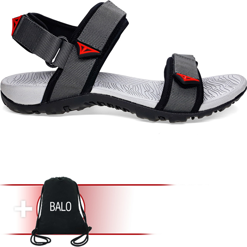 Giày Sandal Việt Thủy Quai Ngang VT1 - Ghi Xám - Tặng Kèm Balo Túi Rút Đặc Biệt