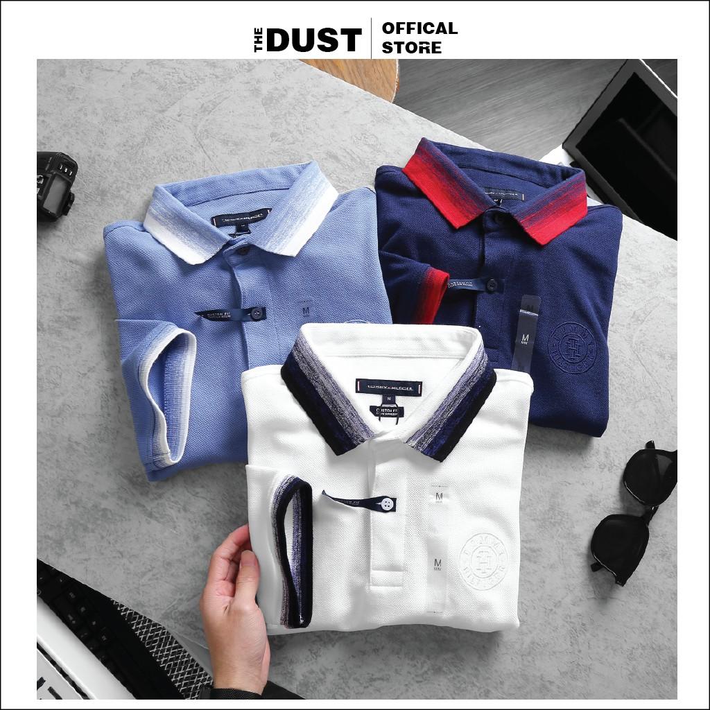 Hình ảnh Áo thun polo nam cổ bẻ phối viền TMY PC trơn basic, vải cotton cá sâu, form slim fit, trẻ trung, lịch lãm - THE DUST