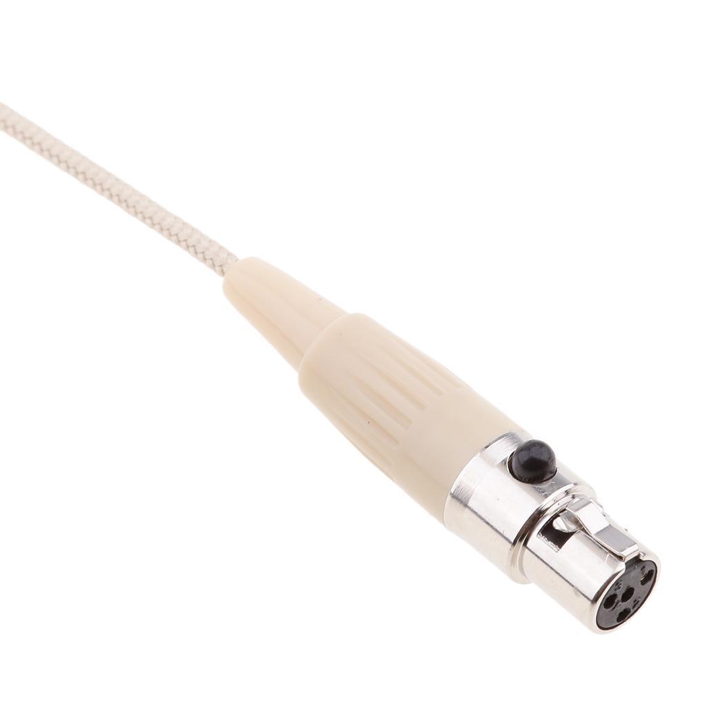 4xDouble Ear Hook Wired Headset Headworn Microphone Beige XLR 4Pin