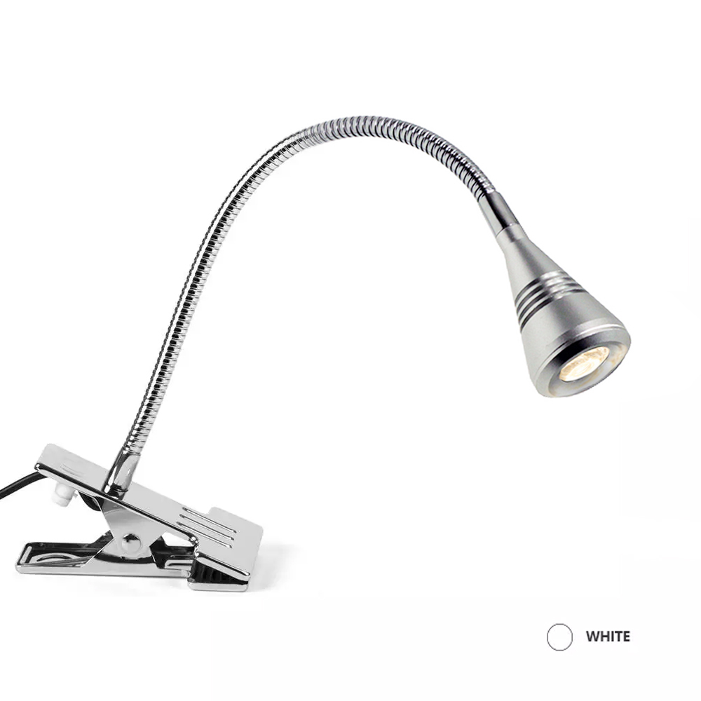 Đèn Led đọc sách đầu giường 3W, Anh sáng chiếu rọi điểm, Kẹp Kim loại đa năng tích hợp Đèn Học và làm việc, Đèn soi tranh trang trí phòng khách