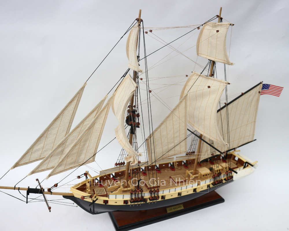 Mô Hình Thuyền Gỗ Phong Thủy Dạng Thuyền Cổ USS NIAGARA Chính Hãng Hàng Xuất Khẩu Chất Lượng Cao